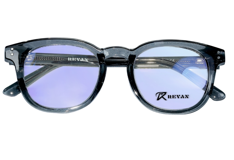 Stylish transparent black frame with a round shape for a modern, versatile look.